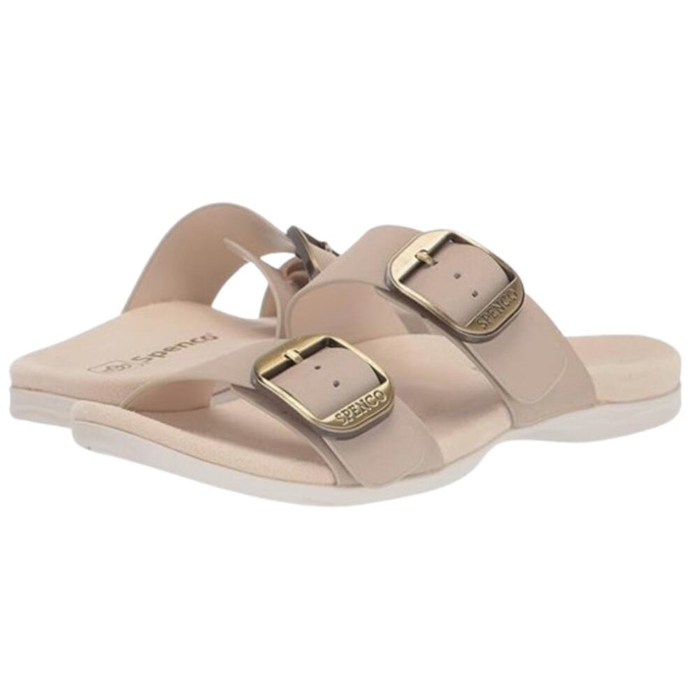 Spenco Womens Vista Slip On Sandals US 7.5 Grey Morn Leather Comfort APMA NIB